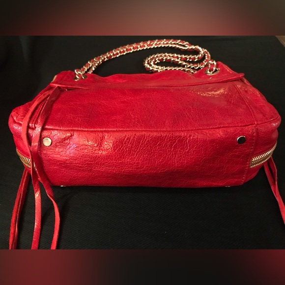 Rebecca Minkoff Swing Distressed Red Leather Shoulder Bag - Picture 3 of 8